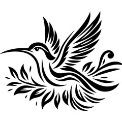 Bird colibri icon hand drawn vector design illustration
