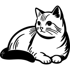 Cat icon hand drawn vector design illustration