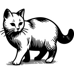 Cat icon hand drawn vector design illustration