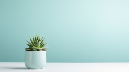 A minimalist wallpaper featuring a single, striking succulent plant in a sleek, modern pot, capturing the beauty of simplicity and nature's elegance.