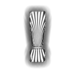 White symbol with ultra thin black luminous vertical straps