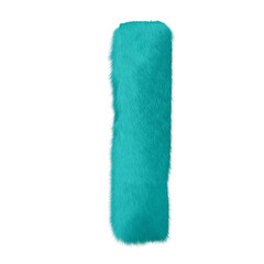 Symbol made of turquoise fur. letter i