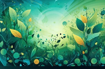 Fototapeta na wymiar World Environment day concept 3d design background illustration. green leaf frame