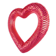 Ribbed pink 3d heart