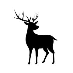 Deer silhouette vector. Reindeer silhouette can be used as icon, symbol or sign. Deer icon for design related to animal, wildlife or landscape
