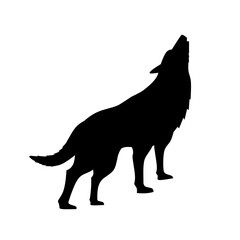 Wolf howling silhouette vector. Wolf howling silhouette can be used as icon, symbol or sign. Wolf icon for design related to animal, wildlife or landscape