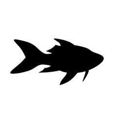 Fish silhouette vector. Tropical fish silhouette can be used as icon, symbol or sign. Freshwater fish icon for design related to animal, wildlife or underwater