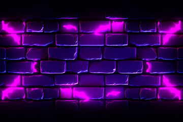 purple neon brick wall background