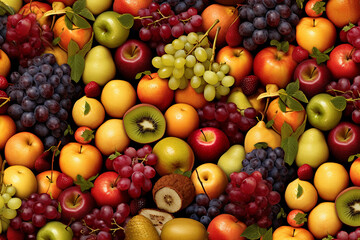 Naklejka na ściany i meble Multi fruits background
