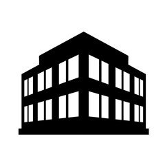 City building silhouette vector. Building silhouette can be used as icon, symbol or sign. Building icon vector for design of city, town or apartment - obrazy, fototapety, plakaty