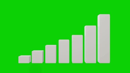 4K Video: 3D Animated Bar Graph Green Screen - Powered by Adobe