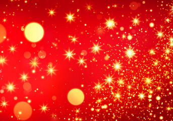 キラキラゴージャスなゴールドと赤い背景