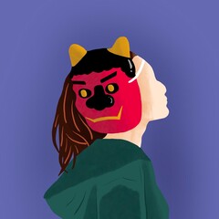 portrait of a girl with a mask