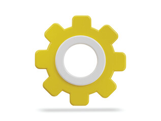 cogwheel gear setting symbol repair optimizing workflow concept 3d vector icon