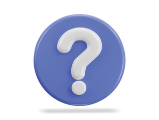 3d question mark vector icon illustration