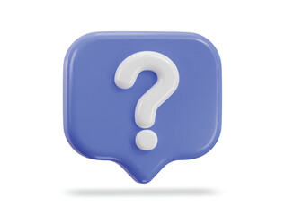 3d question mark with faq icon isolated on 3d render illustration