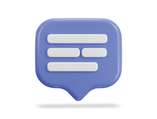 3d chatting speech bubble message icon