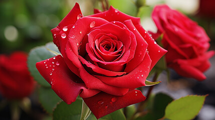 red rose in the garden