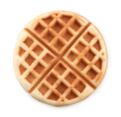 One tasty Belgian waffle isolated on white