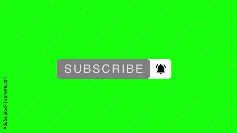 Wall mural mouse clicking a subscribe button and bell notification. subscribe animation greenscreen