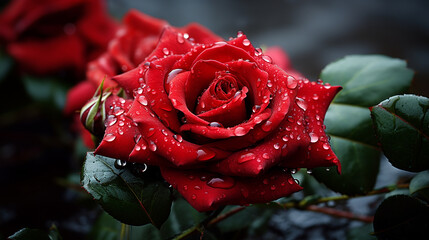 red rose in the garden