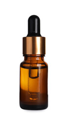 One bottle of cosmetic serum isolated on white