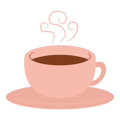 A cup of coffee coffee element. Vector illustration with coffee theme and flat vector style.