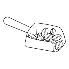 Coffee scoop line art. Vector illustration with coffee theme and line art vector style.
