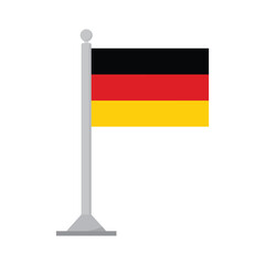 Flag of Germany on flagpole isolated