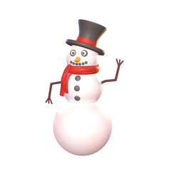 Adorable 3D Snowman Icon Whimsical Design
