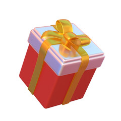 Elevated 3D Illustration Festive Red White Gift