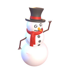 Elevated 3D Illustration Cute Snowman Delight