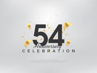 54th anniversary celebration, modern simple and beautiful design. Premium vector background for greeting and celebration.