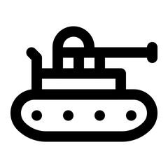 Tank icon with outline style.