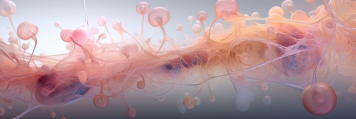 illustration of the human system showing cancer cells, generative AI - obrazy, fototapety, plakaty