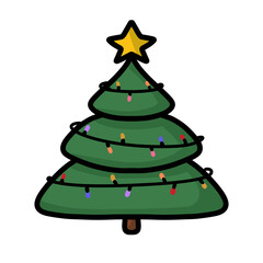 Arbol de navidad sin fondo ilustración original