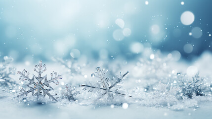 Fototapeta na wymiar snowflakes on white background