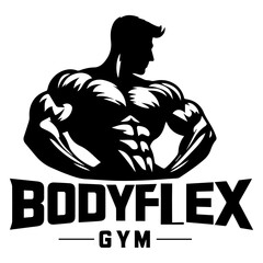 Gym Logo Vector Illustration silhouette black color, bodyflex gym vector silhouette