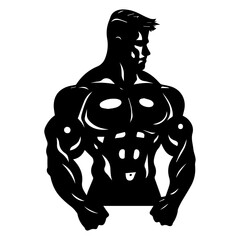 Gym Logo Vector Illustration silhouette black color, bodyflex gym vector silhouette
