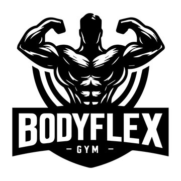 Gym Logo Vector Illustration silhouette black color, bodyflex gym vector silhouette