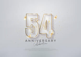 Modern number 54th with unique glass numerals. premium vector for celebration design. Premium vector for poster, banner, celebration greeting. - obrazy, fototapety, plakaty
