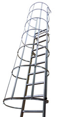 Ladder leading to the top of the building , on a transparent background
