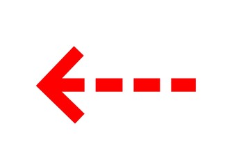 Left red dashed arrow icon  - obrazy, fototapety, plakaty
