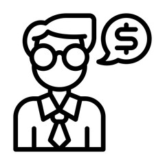 Financial advisor line icon