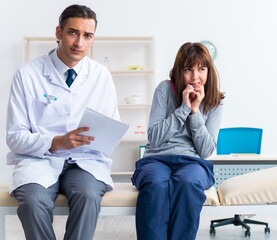 Mentally ill woman patient during doctor visit