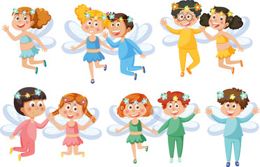 Cute Fairies Cartoon Character Illustration