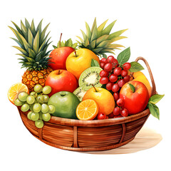 Mix Fruits, watercolor illustrations