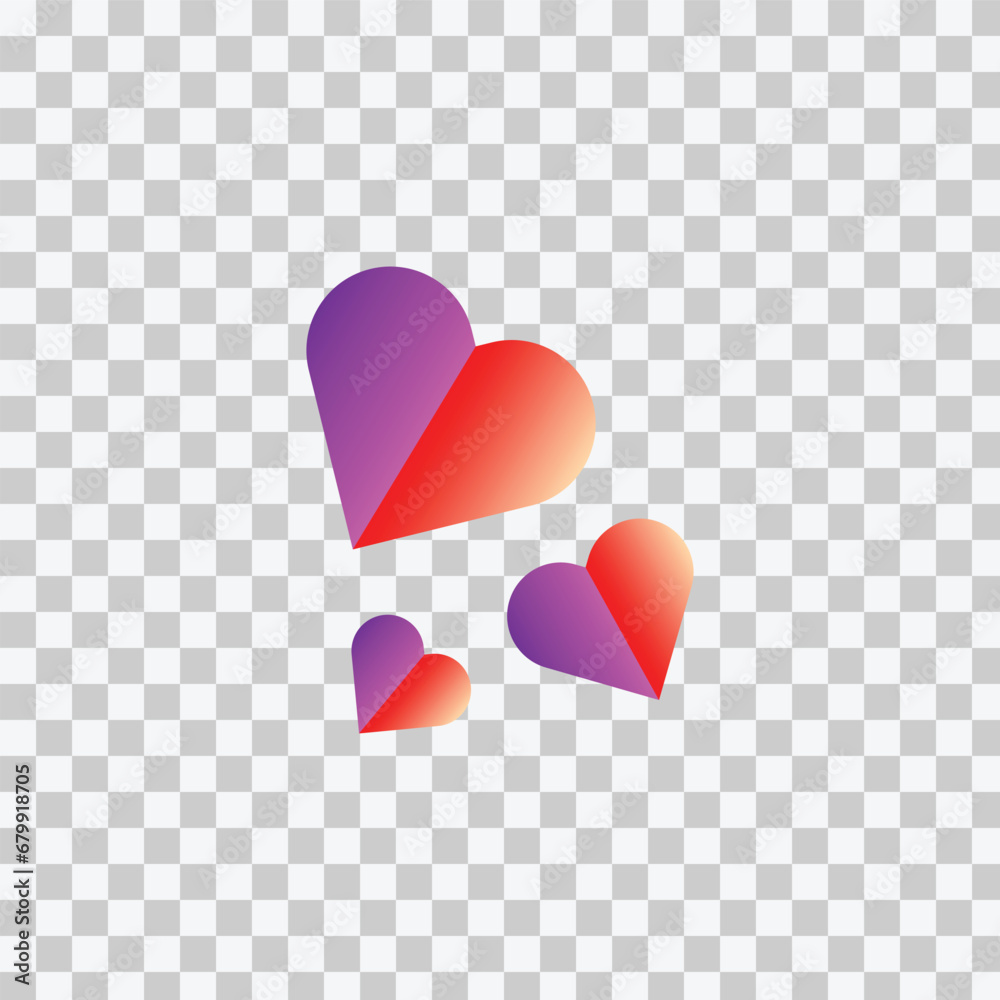 Poster simple gradient heart vector art.