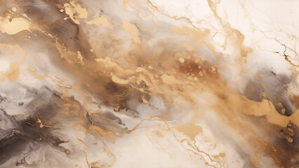 Appearance of processed marble surface in gold, white, black and brown colors, 8K