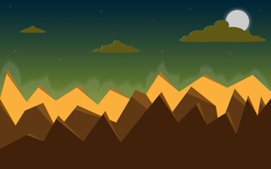 Mountain with sky background illustration